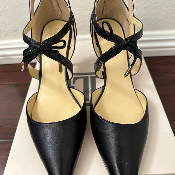 Ivanka Trump Tenice Pointy Toe Pumps (Black Leather) - Picture 8 of 10